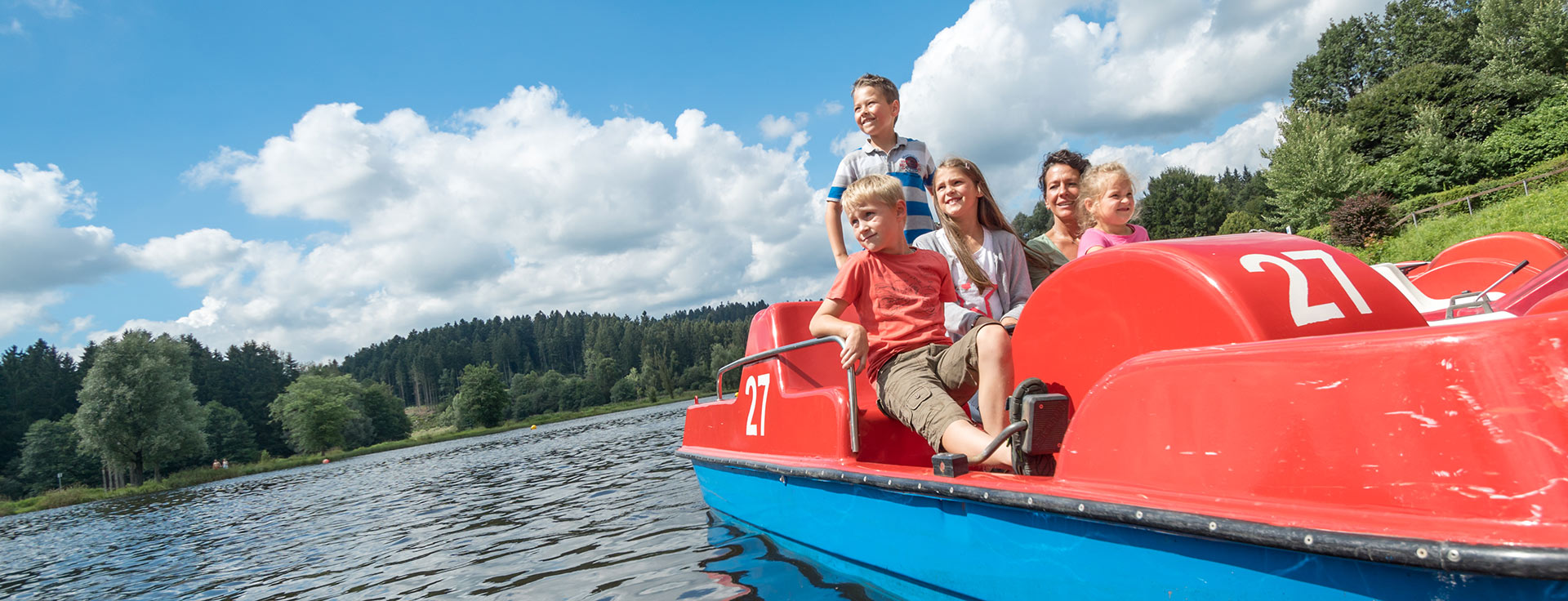 Banner Rannasee Familie in Tretboot